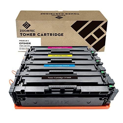ZOOMTEC Compatible for HP 203X CF540X CF541X CF542X CF543X Toner Cartridge work for HP Colour LaserJet Pro MFP M281fdw, MFP M281fdn, MFP M280nw, M254dw, M254nw Printers (4 Pack)