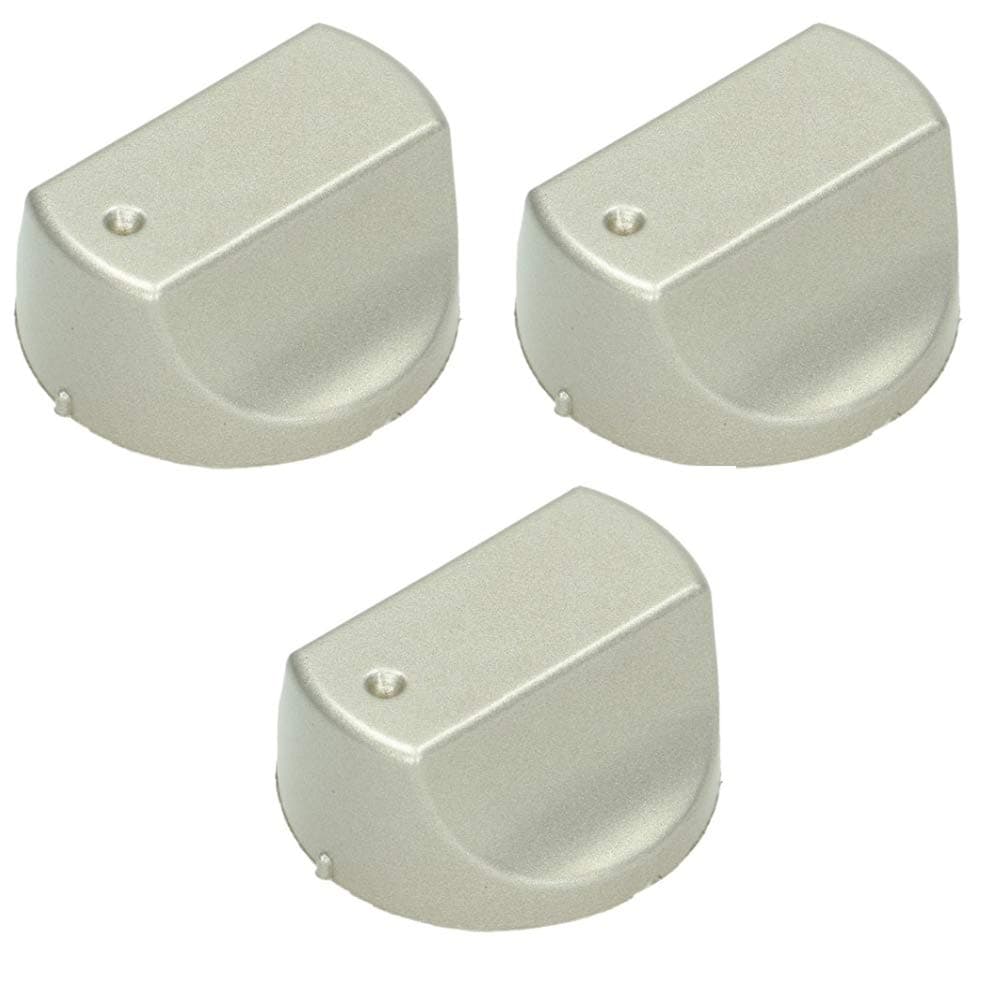 3 Pack Hot-Ari ix Silver Control Switch Knobs For Hotpoint DHS53CX 068601 DHS53X UHS53X 068610 AristonFH 21 IX FH 21 IX S FH 51 IX CN Alternative to C00298879
