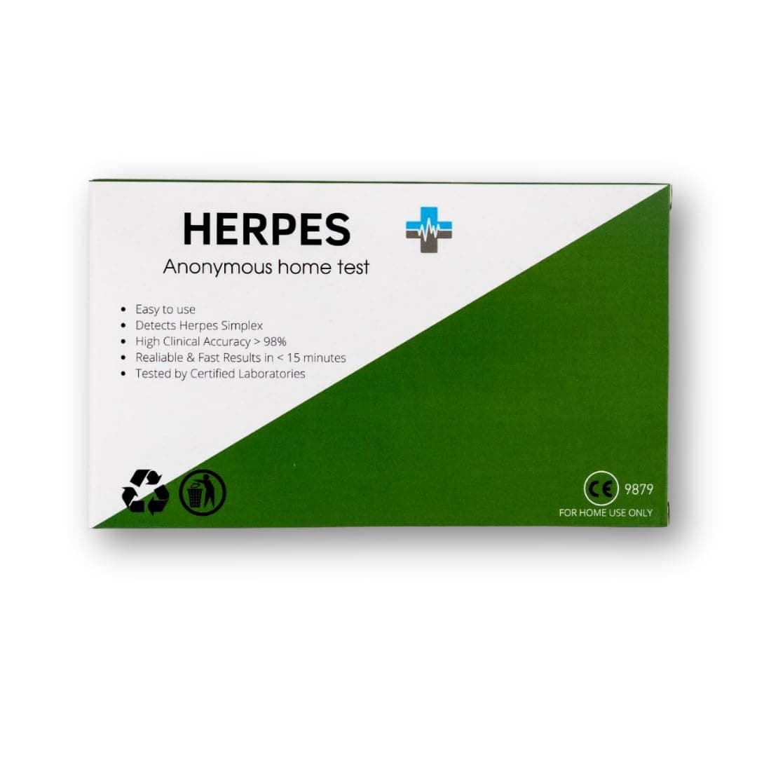 Herpes HSV 1/2 Quick Self Test Kit | for Men and Women | Anonymous - Safe - Fast | Easy to use | Awarded with 99% Accuracy