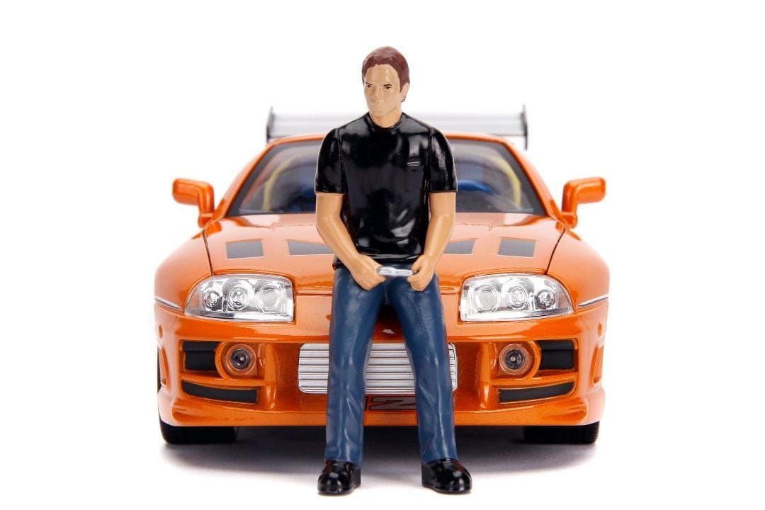 Fast & Furious 1:18 Toyota Supra Die-cast Car & 3" Brian Figure, Toys for Kids and Adults