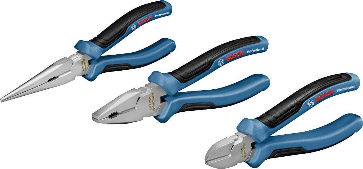 Three-Part Pliers Set (Combination Pliers, Needle-Nose Pliers and Side Cutters, with L-BOXX Inlay)