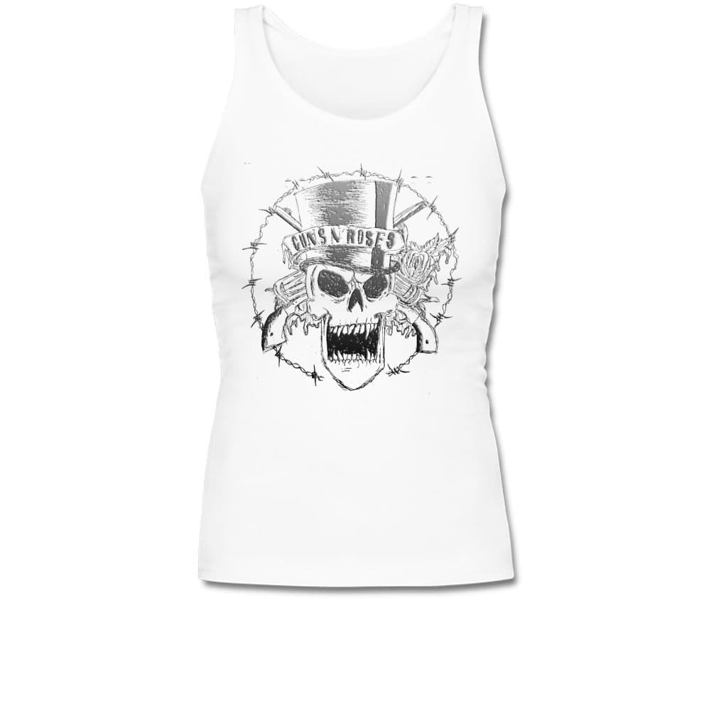 Guns N' Roses fashion logo Tank Top Tee Shirt for Women S White