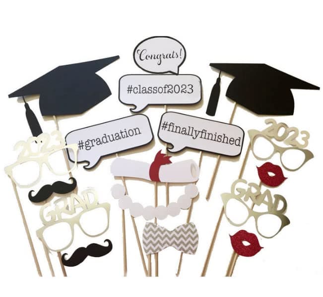 2024 Graduation Photo Booth Props 20 Pieces 2024 Graduation Ceremony Party Decorations