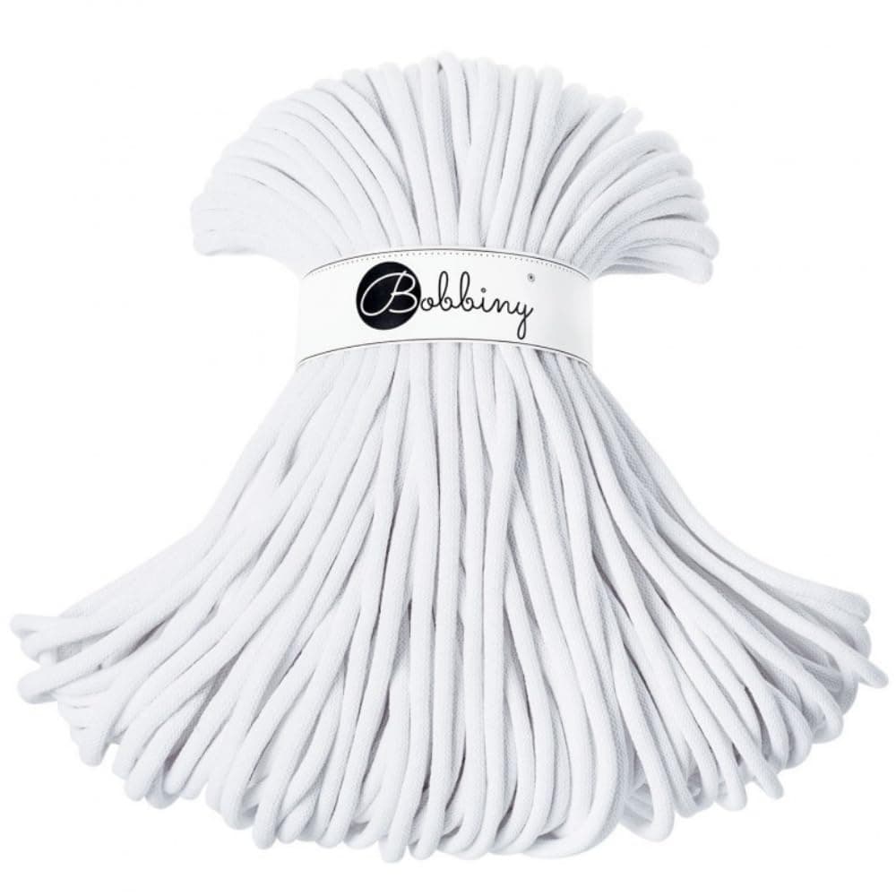 Bobbiny Jumbo 9mm Braided Macrame Cord (White) 108yds/330ft