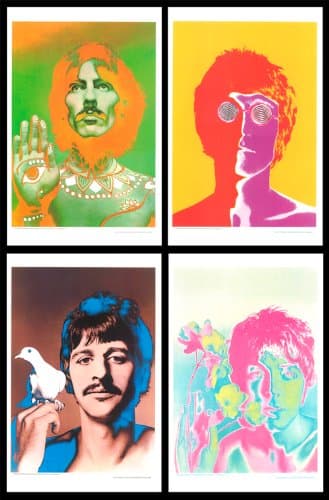 Set of 4, 11x17 Inch Beatles Mini Digital Poster Reproductions By Richard Avedon