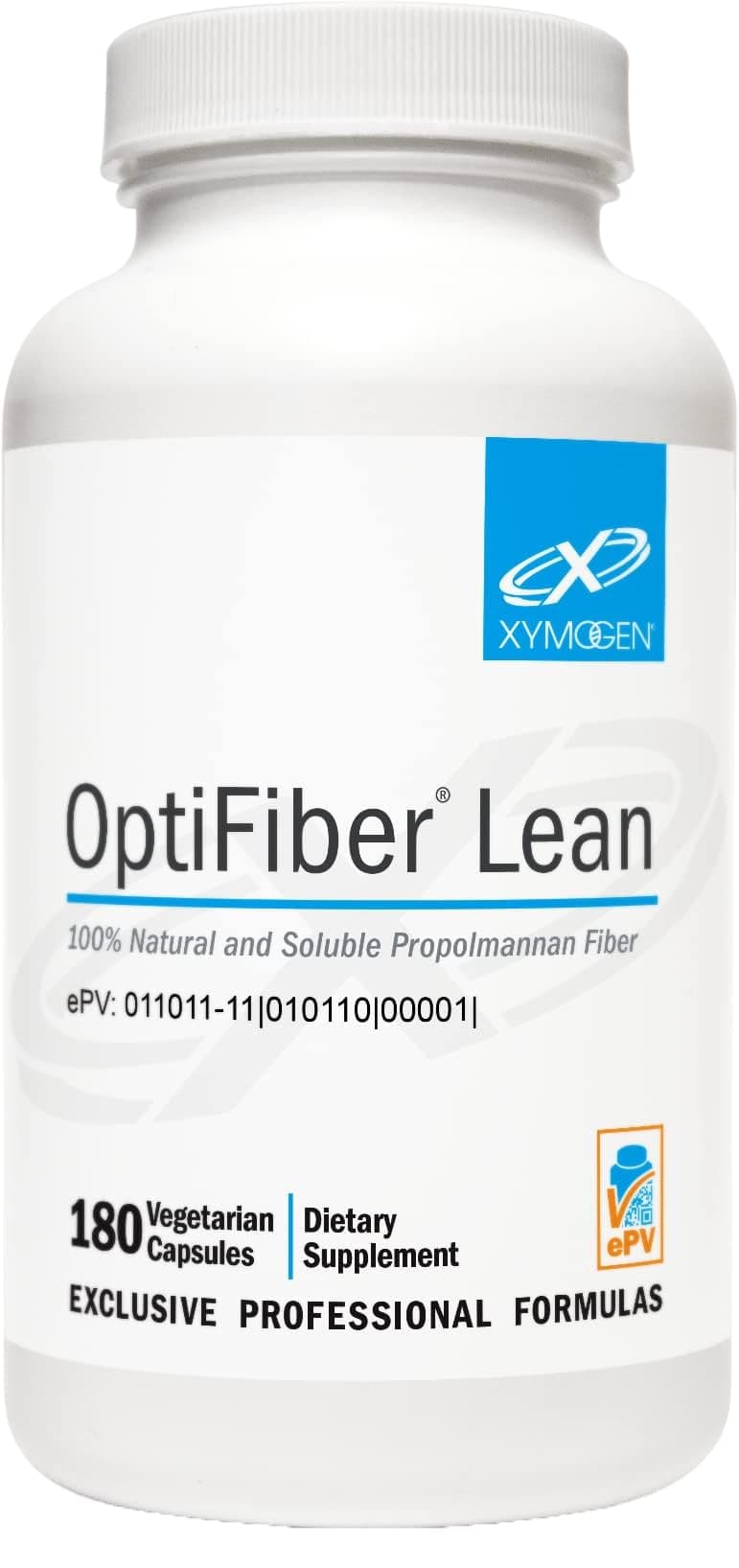 XYMOGEN OptiFiber Lean - Daily Fiber Supplement for Digestive Health & Regularity Support* - Soluble Propolmannan Fiber - Non-GMO, Gluten-Free, Vegan - 120 Capsules