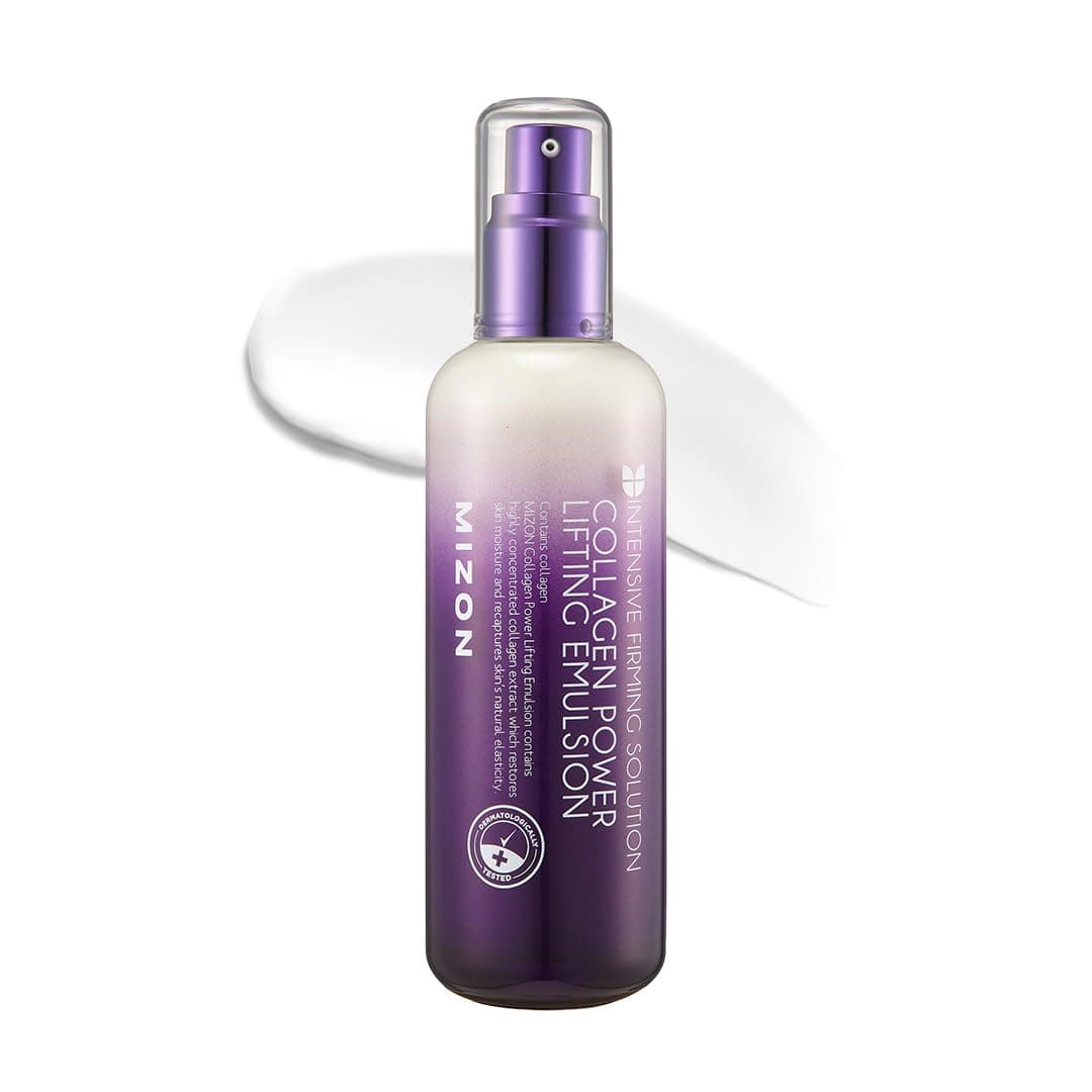 MIZON Collagen Power Lifting Emulsion Marine Collagen with Adenosine and Peptides for High Elasticity Fine Lines Treatment Deep Hydration Face Moisturizer (120 ml 4.06 fl oz)
