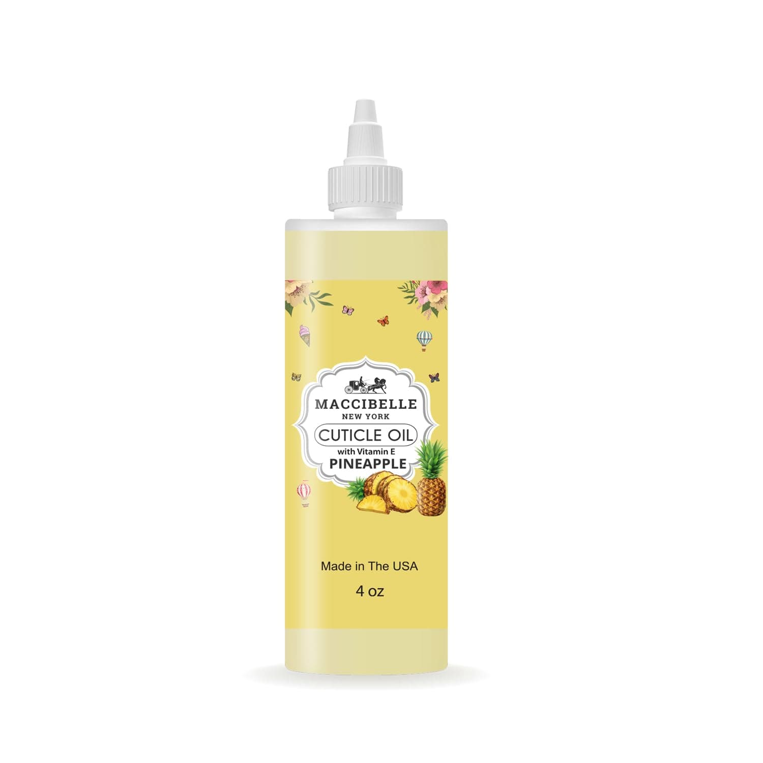 Cuticle Oil For Nails Refill size for Dry Cracked Cuticles (4 Ounce, Pineapple)