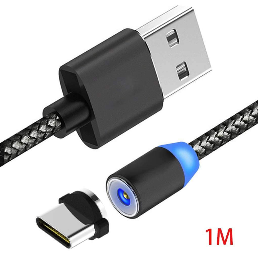 Tralntion Type-C TPE 360 Degree Magnet Charger Cable 2.1A Currrent LED Dust Proof Charging USB Cable