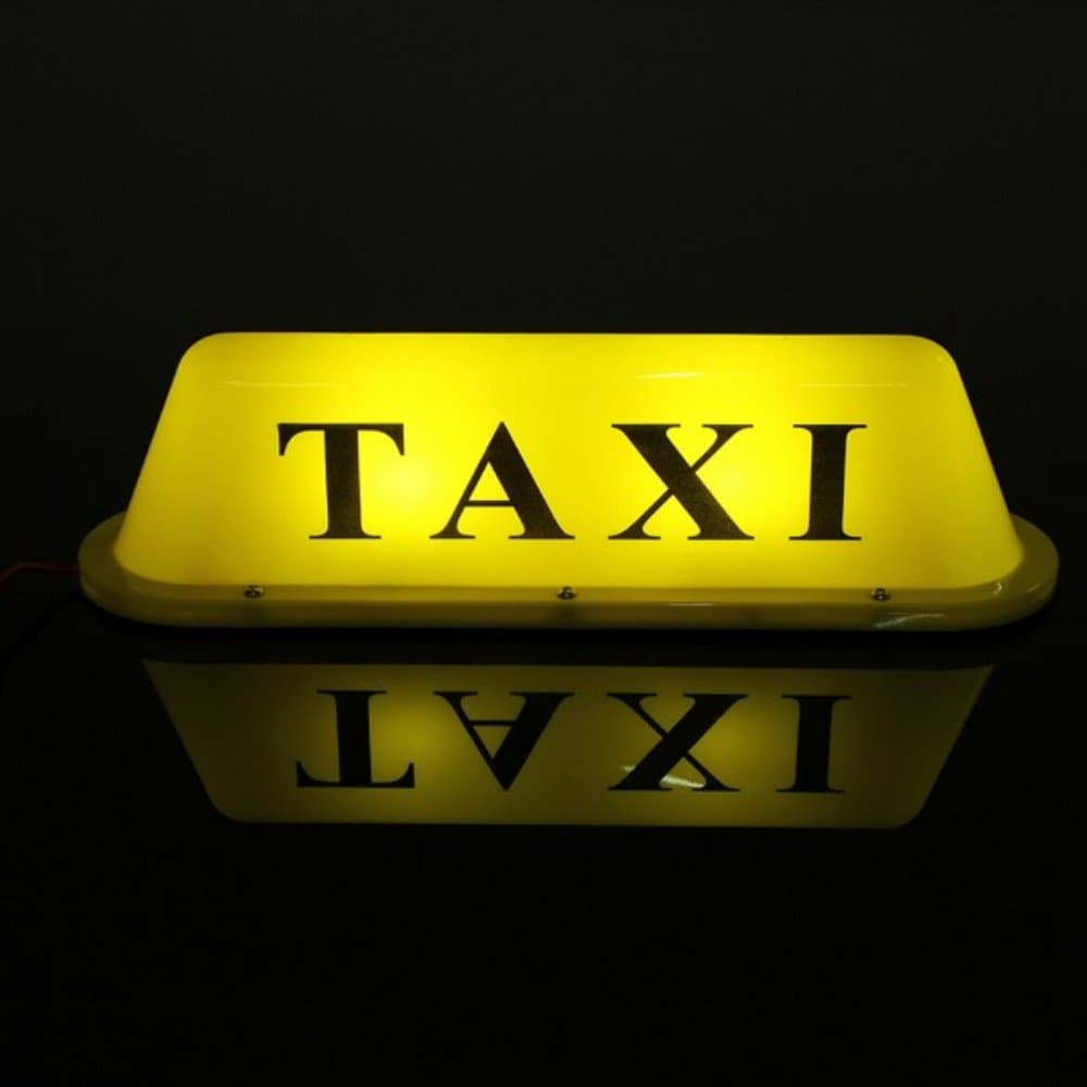 Waterproof Taxi Magnetic Base Roof Top Car Cab Yellow LED Sign Light Lamp 12V PVC