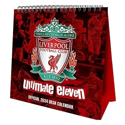 Liverpool FC 2024 Desk Calendar, Month To View Desk Calendar, Liverpool Ultimate 11, an official Liverpool product