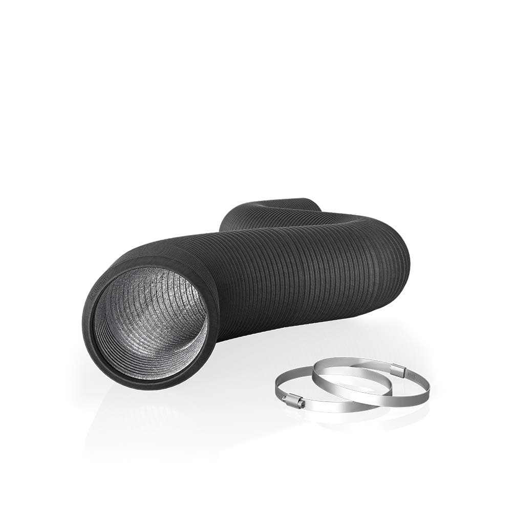 Flexible 100mm Aluminum Ducting, Heavy-Duty Four-Layer Protection, 2.4m Long for Heating Cooling Ventilation and Exhaust, 4" Ducting, 8 ft. Long