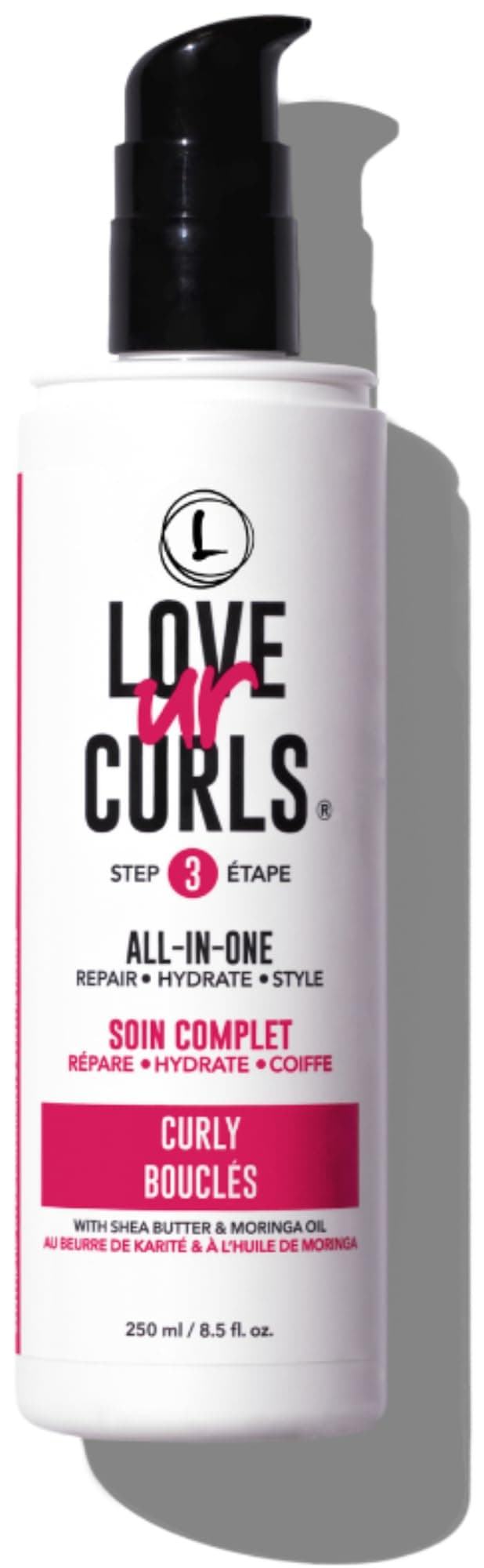 All in One Curl Cream Styler, Anti Frizz Curling Cream for Curly Hair, Repair, Define, Hydrate & Style with Shea Butter, 250mL