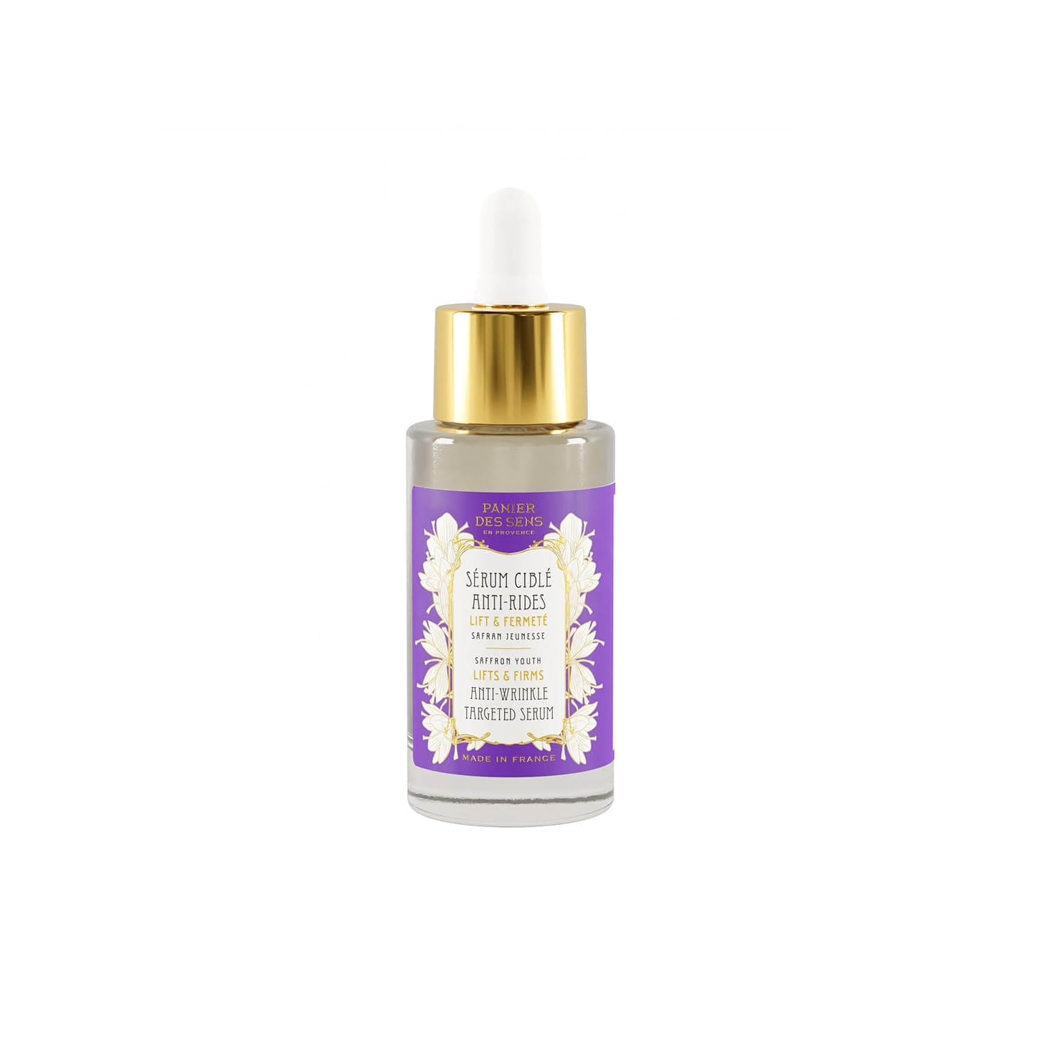 NEW - Panier des Sens - Anti Aging Serum for Face - Saffron Extract + Hyaluronic Acid - Anti Wrinkle & Lift - Skin Care for Women - Hydrating Facial Serum 97% Natural Ingredients - 30 ml