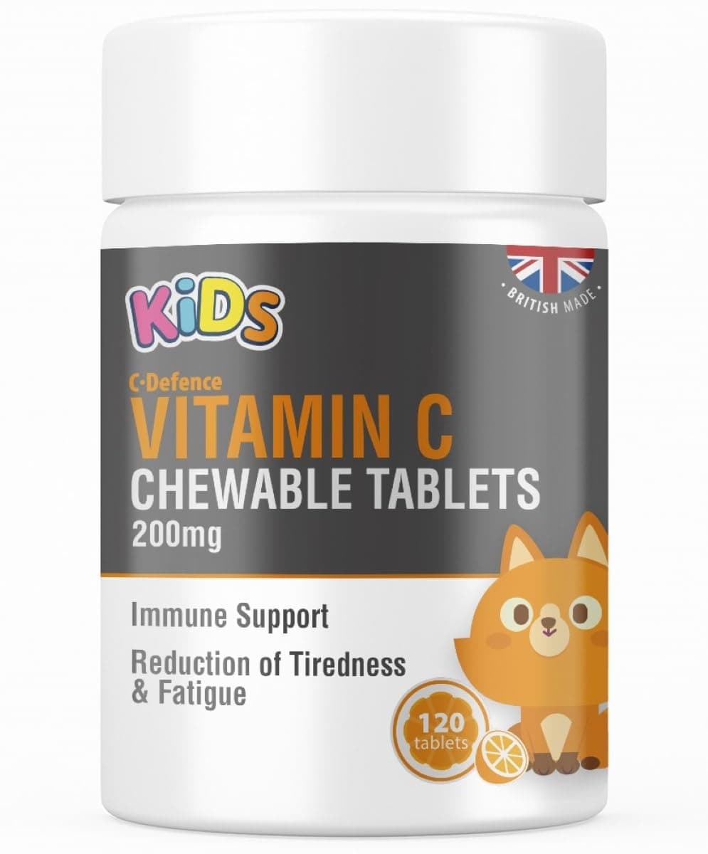 Childrens Vitamin C 200mg 120 Orange Flavour Chewable Tablets Kids Immunity ClubVits