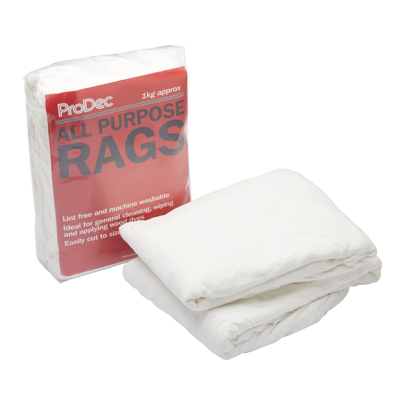 ProDec 1kg bag All Purpose Lint Free Rags, Super Soft Fabric for Wiping, General Cleaning, Scratch Free Polishing, Vehicle Bodywork Buffing, Applying Waxes & Dyes and More