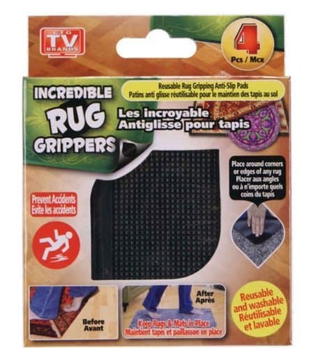 4 pk Reusable Rug Gripping Anti-Slip Pads
