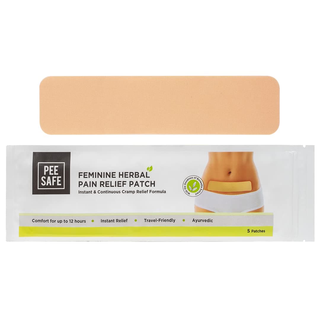 PEESAFE Pee safe Feminine Herbal Pain Relief Patches (Pack of 5) | Natural Pain Relief Patches | No Side Effects | Sleek Design | Comfort for Upto 12 Hours