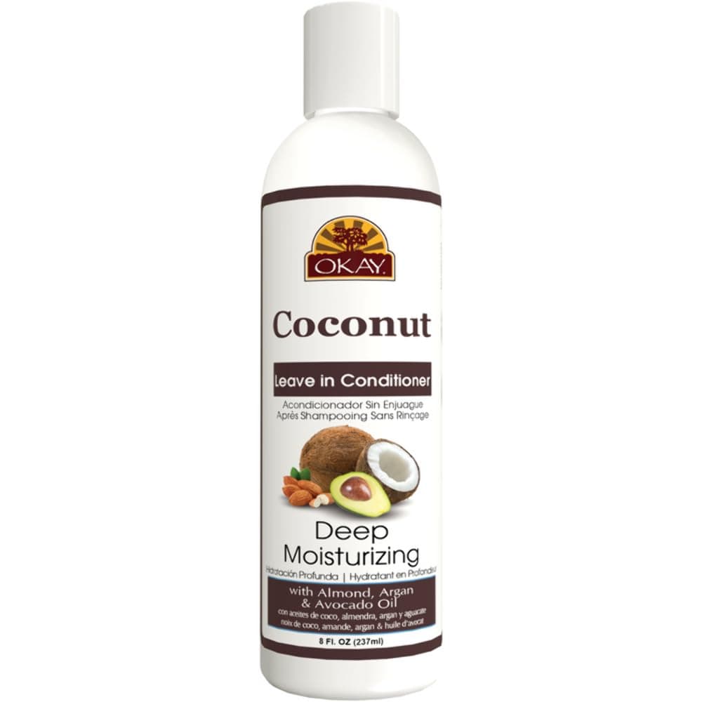 Coconut Leave In Conditioner - Hair Moisturizer For Women And Men, Contains Castor Seed Oil, Natural Hair Product For Hair Growth, Curly Hair Grease For Smooth, Moisturized Hair - 8 Oz