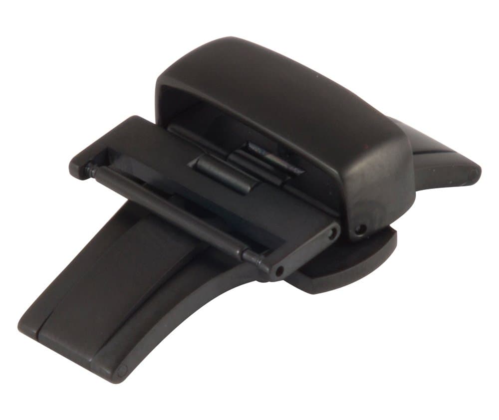 20mm Black PVD Plated Stainless Steel Butterfly Deployment Buckle Clasp BKL150A