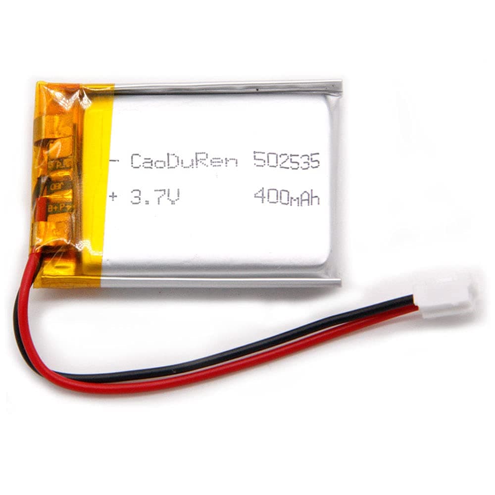 MSDS Verified Part Number: 502535, Rechargeable 3.7V 400mAh Li Lipo Lithium Polymer Ion Battery Pack with 2 Pin 2.0mm JST Connector