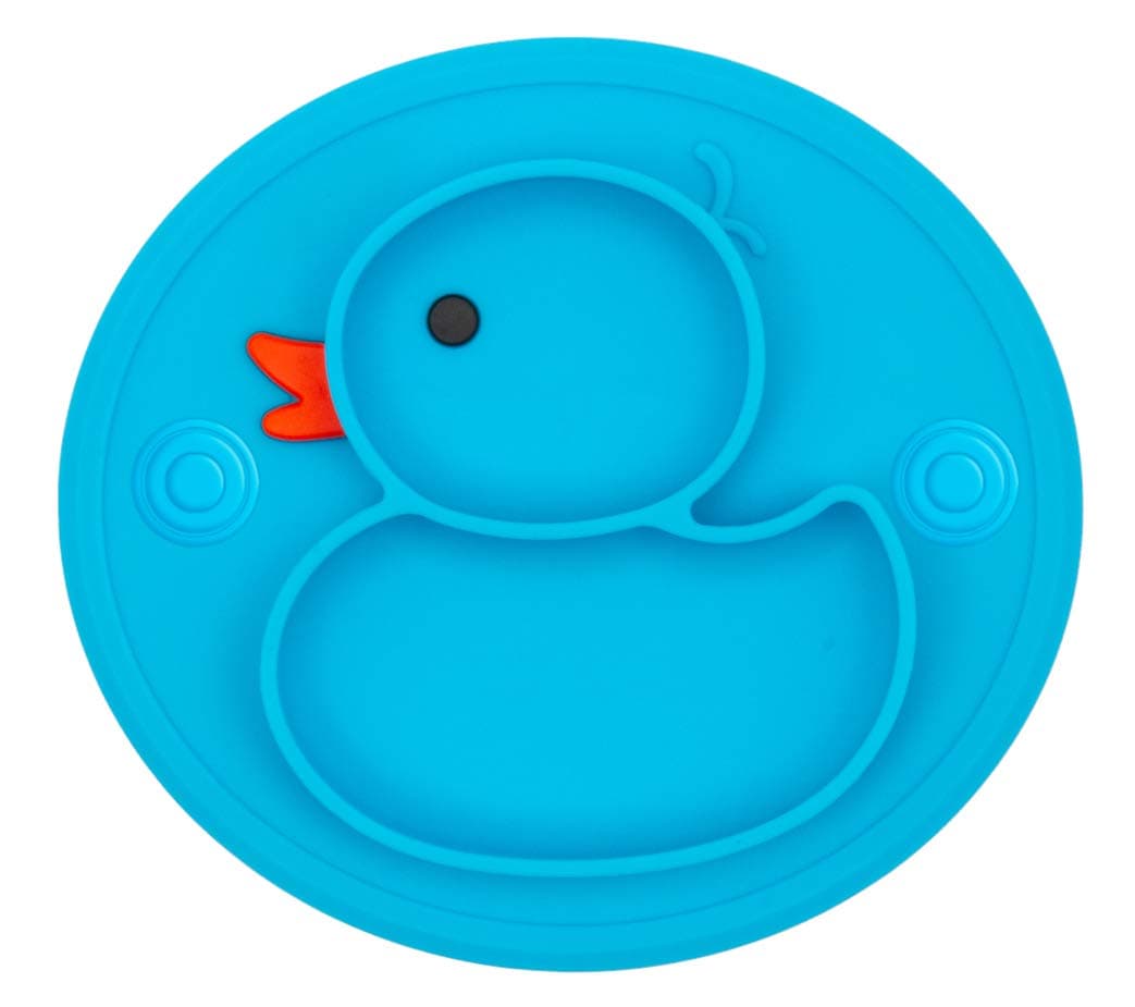 Qshare Toddler Plate, Portable Baby Plates for Toddlers and Kids, BPA-Free Strong Suction Plates for Toddlers, Dishwasher & Microwave Safe Silicone Placemat 9x6x1.4 inch