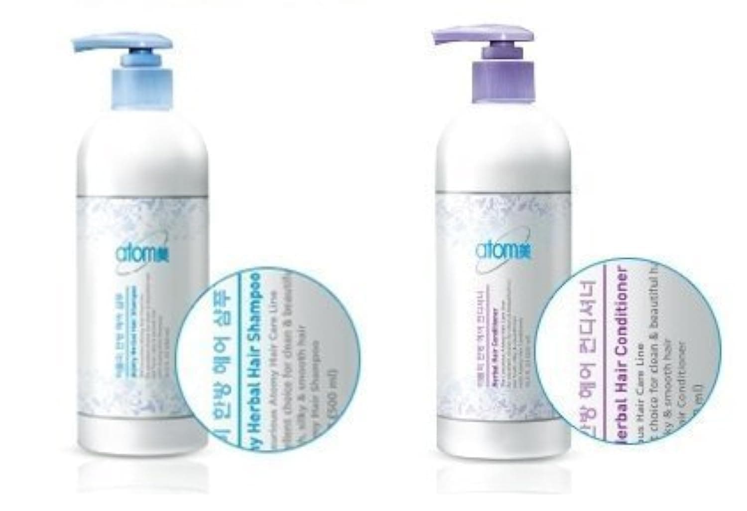 Herbal Hair Shampoo 500ml + Conditioner 500ml by ATOMY