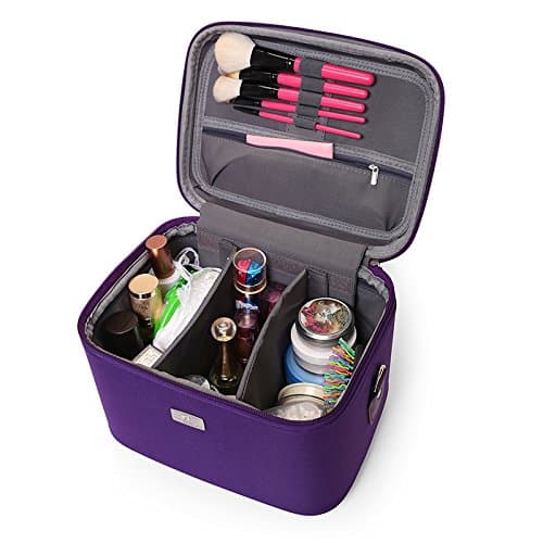 Cosmetic Bag large capacity Korean cosmetic bag with relocating professional waterproof bucket package female ,black,10 inch