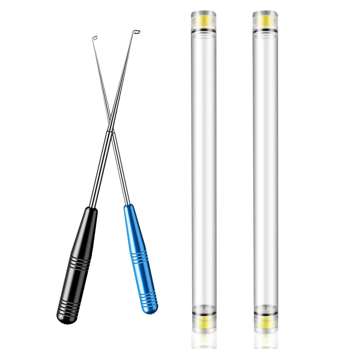 2PCS Fish Hook Remover Tool,Fishing Hook Quick Removal Device Fish Hook Removal Kit,Fish Hook Detacher Security Extractor Dehooker Tools for Saltwater Freshwater Fishing Accessories with Storage Tube