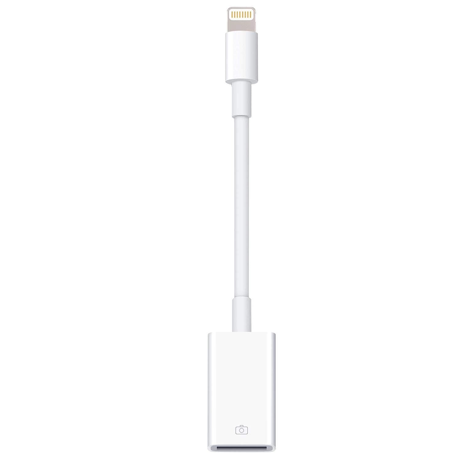 Lightning to USB Camera Adapter Lightning Female OTG Cable Adapter for Select iPhone,iPad Models Support Connect Camera, Card Reader, USB Flash Drive, MIDI Keyboard, White