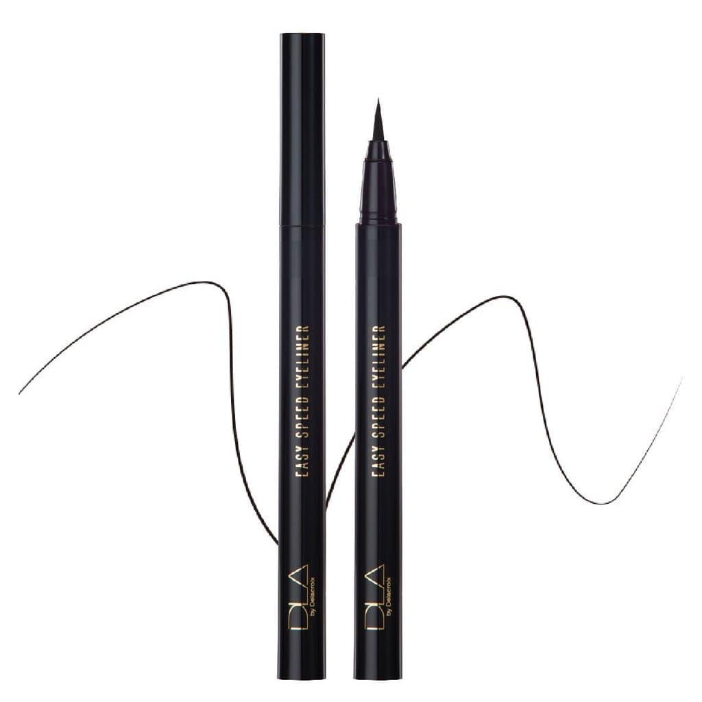 DLA Easy Speed Eyeliner 0.5g #1 Black - Smudge Free Bursh Pen Eeyliner, Waterproof & Sweatproof Long Lasting Fixing Eyeliner, Quick Dry Finish