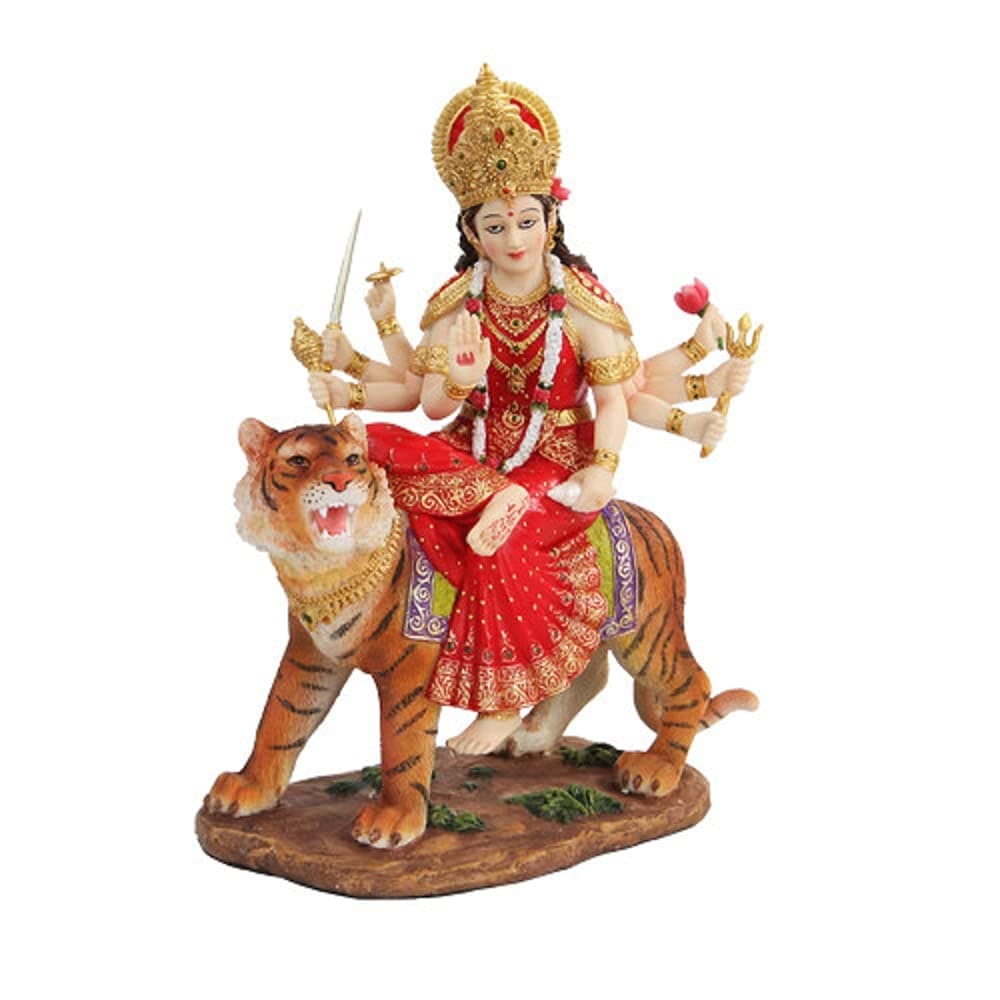 Pacific Giftware PTC 8.5 Inch Durga Mythological Indian Hindu Goddess Statue Figurine