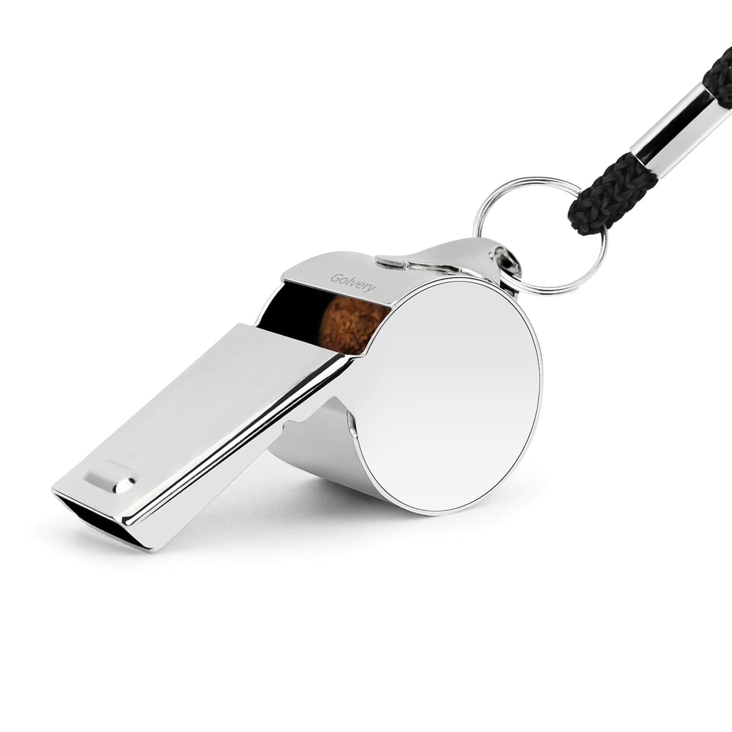 Golvery Coach Whistle Stainless Steel, Loud Crisp Sound Whistle with Lanyard for Sports, Outdoor, Lifeguard Protection, Referee (1PC)
