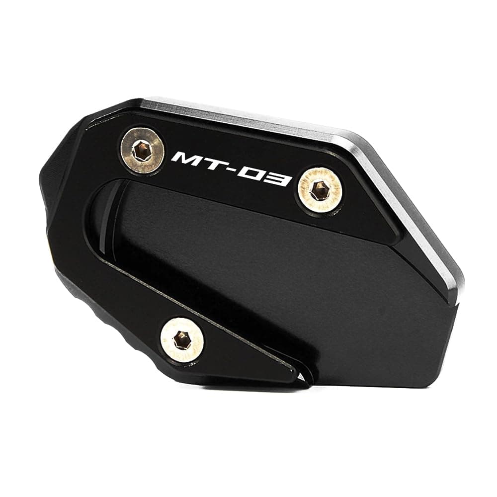 MOWOK Foot Side Stand Fits FOR YAMAHA MT03 MT-03 2017-2019 Motorcycle Accessories CNC Aluminum Kickstand Extension Pad Support Plate FOR YAMAHA YZF-R3 2017-2020 (Black)