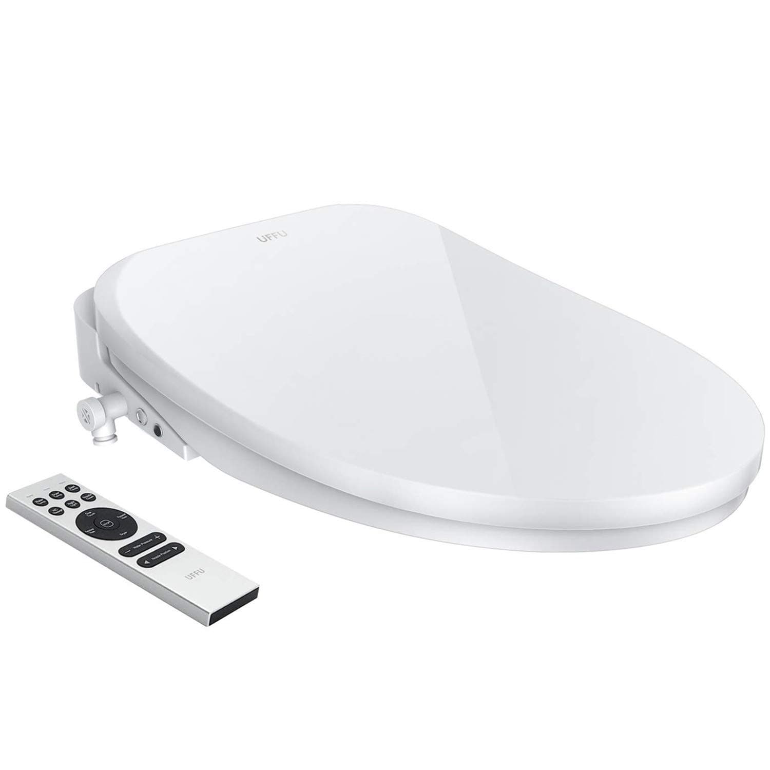 Bidet Toilet Seat, UFFU Smart Bidet Seat, Easy DIY Installation, Adjustable Heated Seat and Water with Air Dryer, Advanced H/C Massage, Nightlight, Remote Control