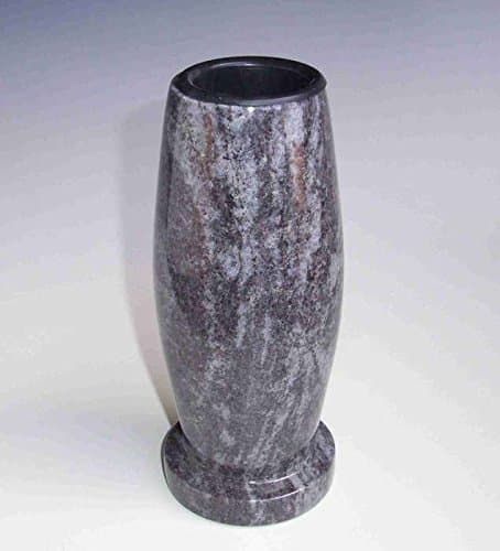 designgrab "Classico Small" Grave Vase made of Granite - Orion Blue / Coromandel / Bahama Blue Graveyard Vase Cemetery Ornament