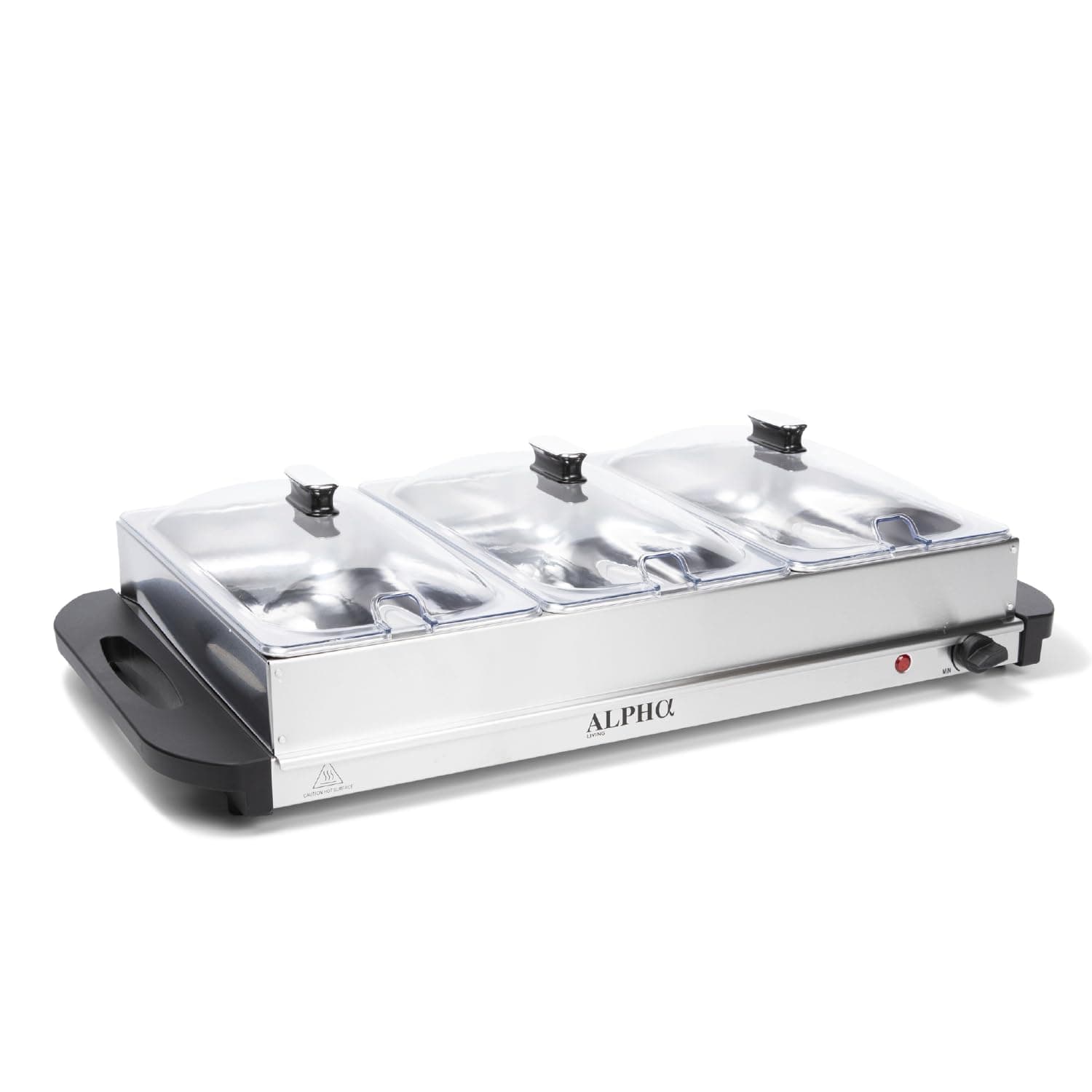 Alpha Living 3x2.5 QT Food Warmers for Parties Buffet Servers and Warmers – Premium Catering Supplies Buffet Display – Stainless Steel Electric Food Warmers with Temperature Control