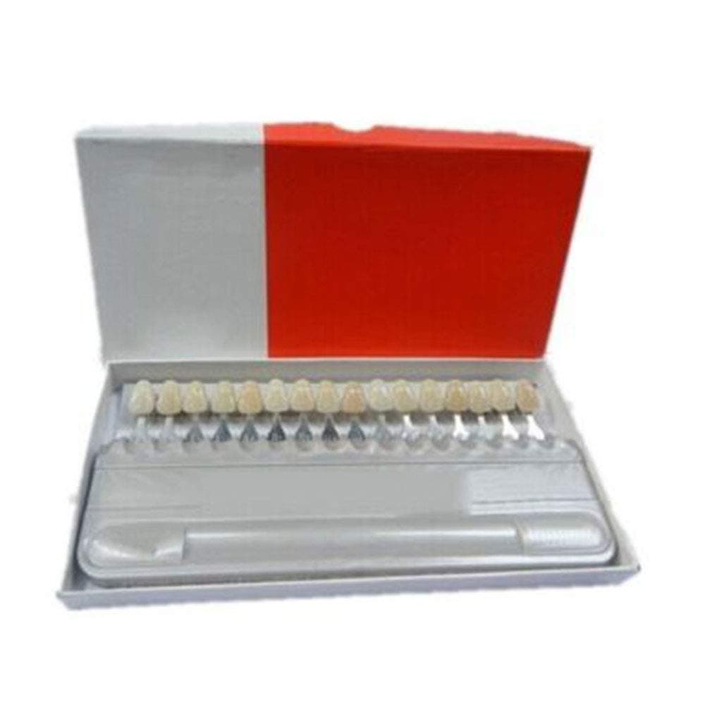 Vipithy 16 Colors Durable Porcelain VITA Teeth Dental Shade Guide Plate Tool Color Card Pair of Swatches