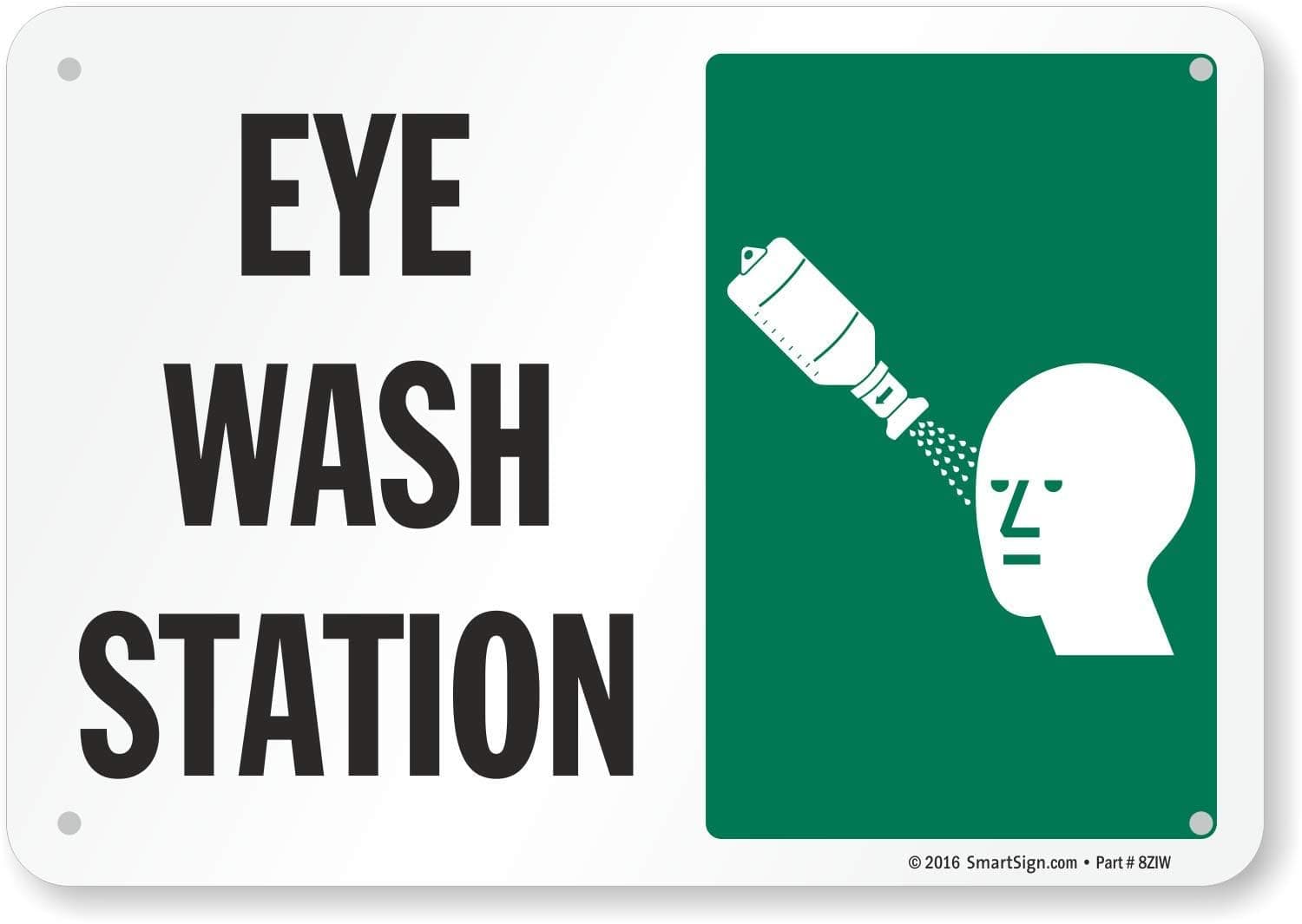 SmartSign S2-0584-PL-10 "Eye Wash Station" Sign | 7" x 10" Plastic