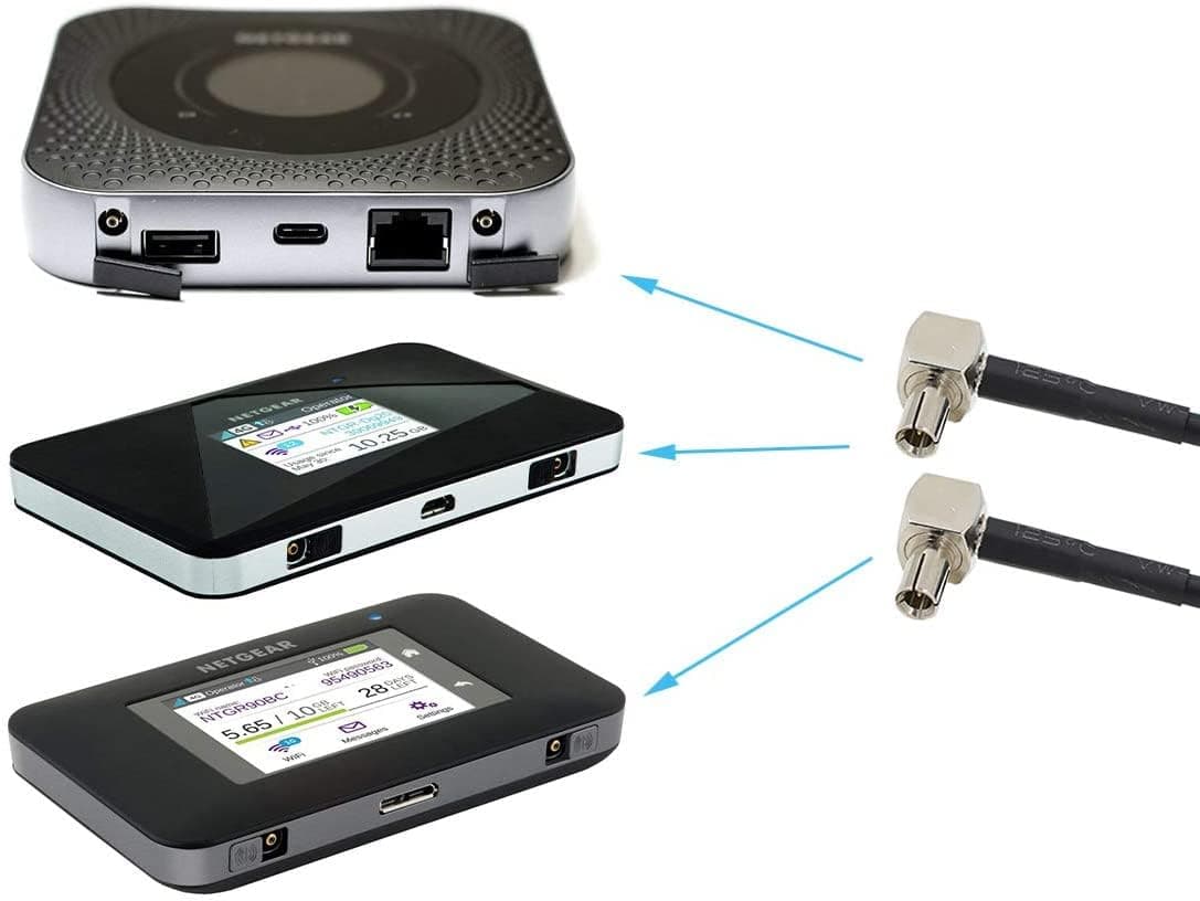 4G Antenna Cable Adapter - SMA Female to TS9 Male 90 Degree Pigtial Cable 15CM + TS9 to SMA RF Adapter for 2G 3G 4G LTE Antenna Hsdpa Huawei UMTS Mobile Broadband 2 Set