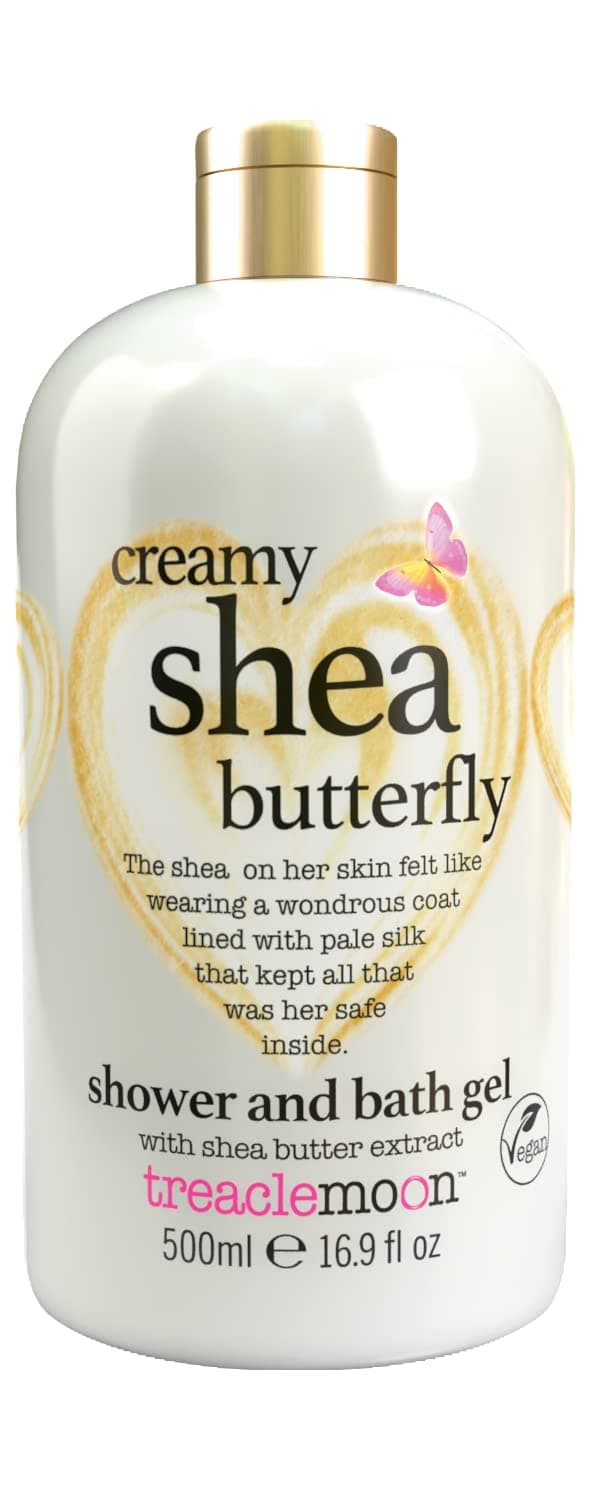 Treaclemoon Creamy Shea Butterfly Shower & Bath Gel 500ml | Comforting Shea Butter Aroma | Gentle Moisturizing Cleanser for Soft Skin | Dermatologically Tested | Vegan & Cruelty-Free