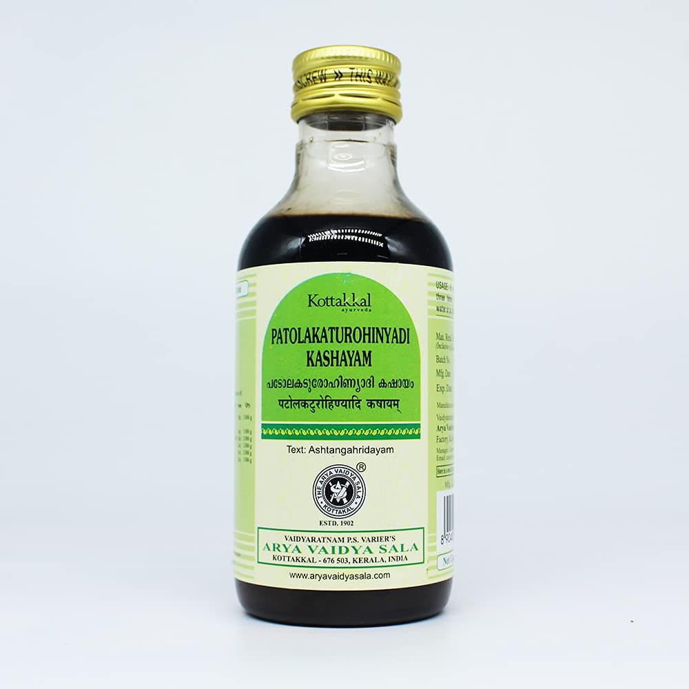 Patolakaturohinyadi Kashayam-200ML, (Pack Of 1), Of Arya Vaidya Sala Kottakkal and get Golden Oldie Herbs®, Sukanthi Pills-1gm