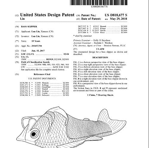 BING RUI CO Fish Slippers Beach Shoes Non-Slip Sandals Creative Bass Slippers Men and Women Casual Shoe