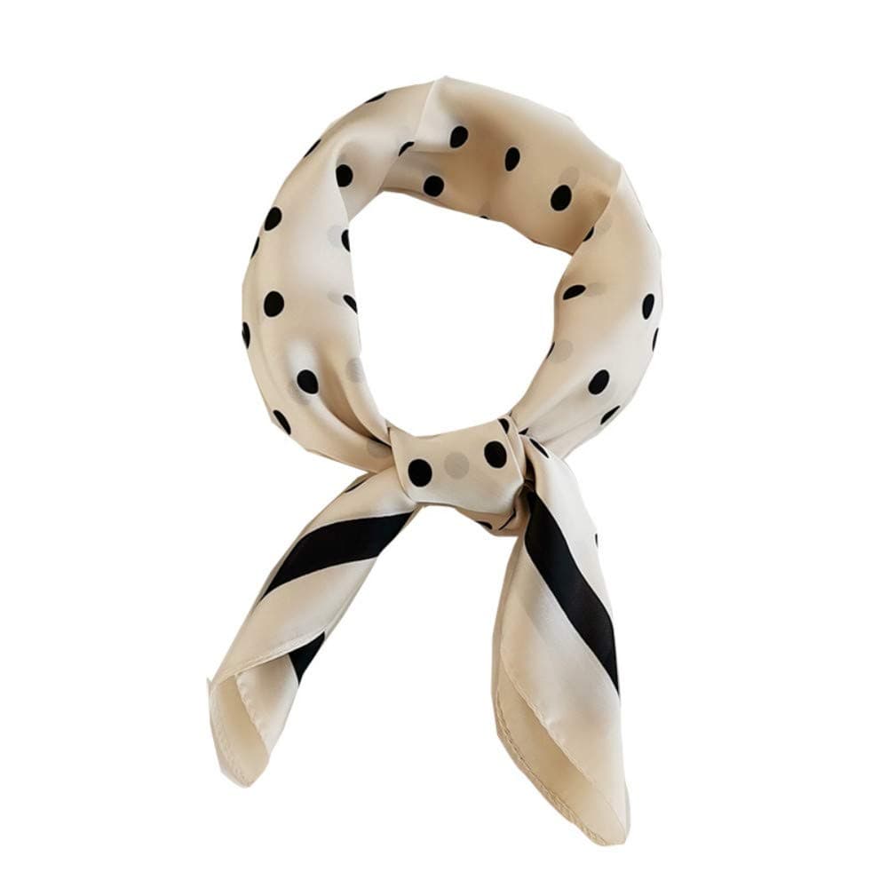 FONYVE Silk Feeling Scarf Medium Square Satin Head Scarf for Women 27.5 × 27.5 inches