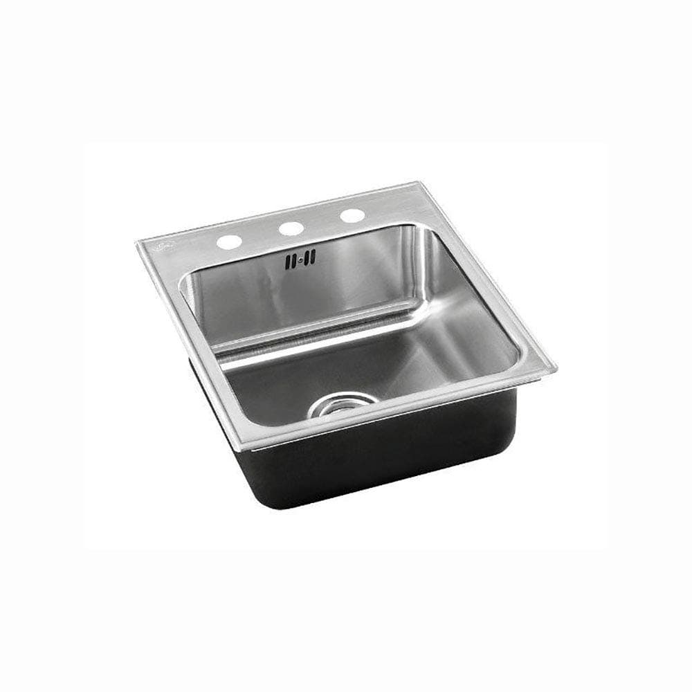 Just Manufacturing SLF-ADA-2217-A-GR-3,6.5,DCR-R Just One Bowl SS Sink, Drop-in, 18 Gawithfaucet Ledge & Flow System