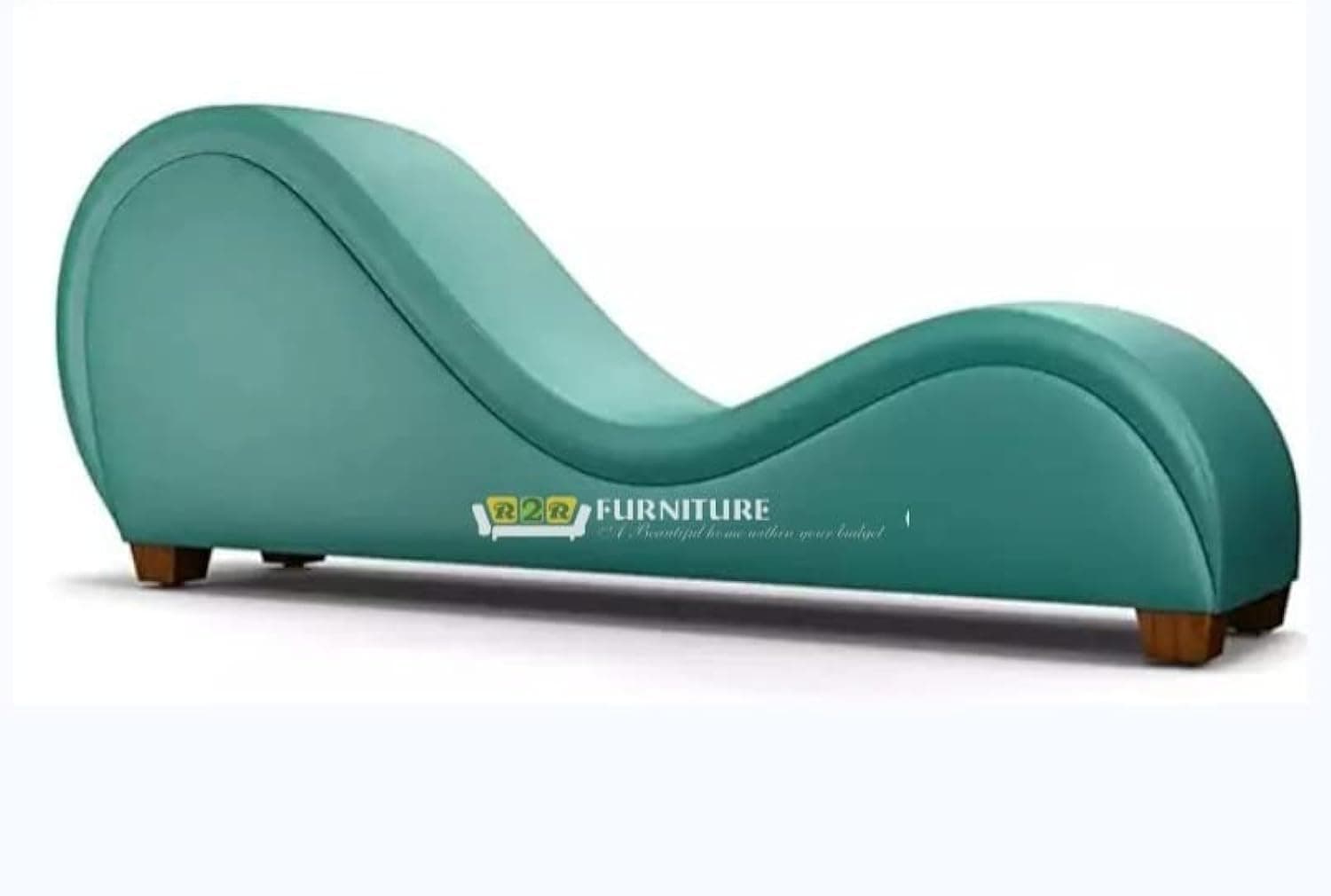 S Shape Sofa In Cyan PVC Leather by R2R Manufacturing Company.