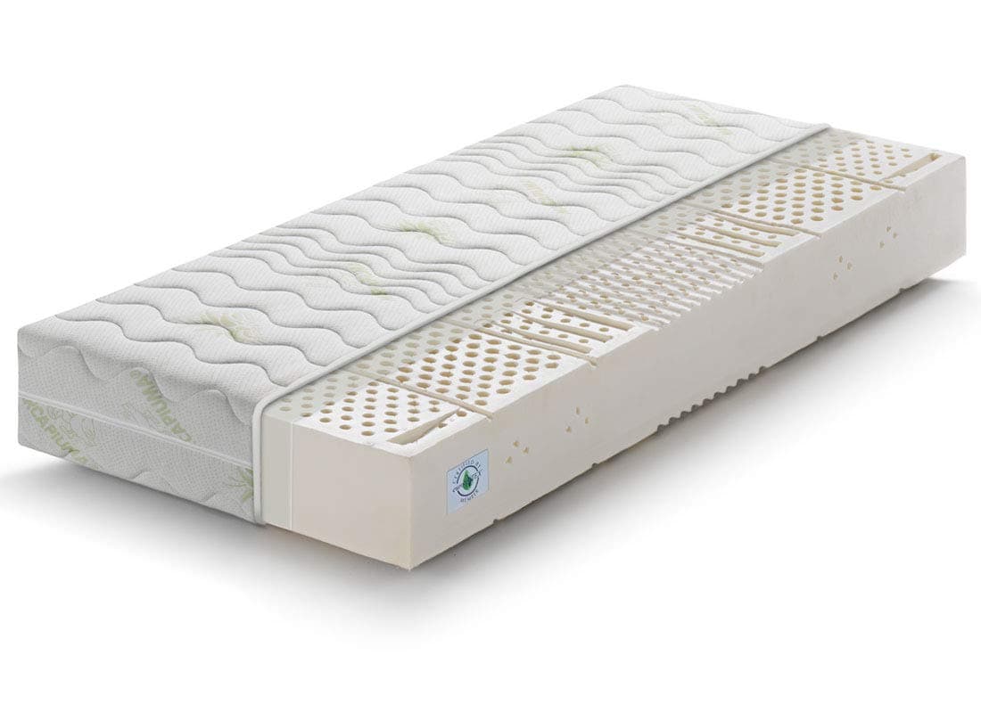 MarcapiumaLatex Mattress 2 ft 7 (2ft6 x 6ft6) 80x200 cm depth 18 cm SEVENLIFE 18 100% Latex Medium/Soft H2 Firmness 7 Zones Orthopaedic Mattress Removable ALOE VERA Cover Made in Italy