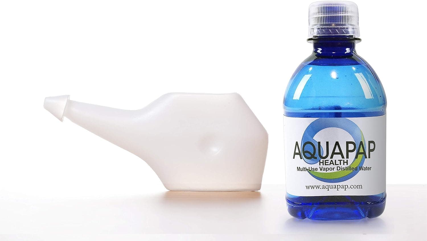 Aquapap Health Neti Pot Nasal Irrigation Vapor Distilled Water 8 Pack of 8oz Single Serve Bottles (Water only Does not Include neti Pot)