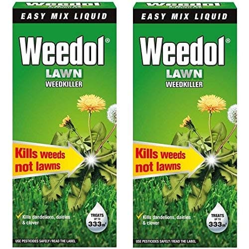 2 x Weedol / Verdone Extra Lawn Weedkiller Kills Weeds 500ml Treats 333m2 Garden New (Total 1L 1 Litre)