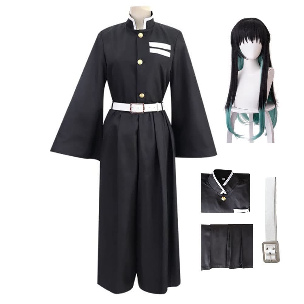 Tokitou Muichirou Costume Uniform Kimono Suit Full Set Halloween Outfit with Wig